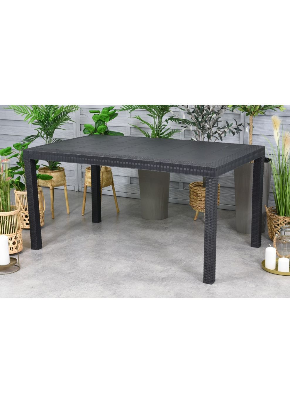 Стол для сада пластиковый Houston, графит. Bica (362582850)