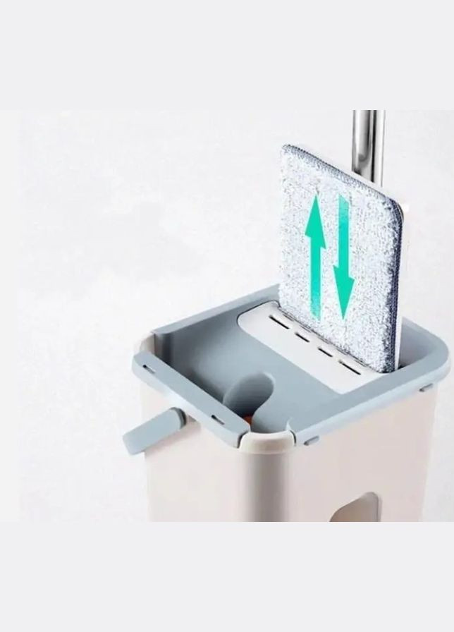 Набор для уборки швабра с ведром Scratch с автоматическим отжимом серый No Brand Cleaning Mop (319336680)