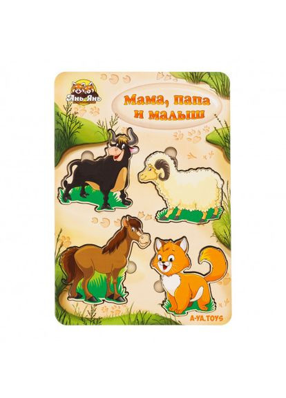 Вкладыши больше – меньше "Семья – домашние животные" (папа – мама – малыш) Ань-Янь (339100921)