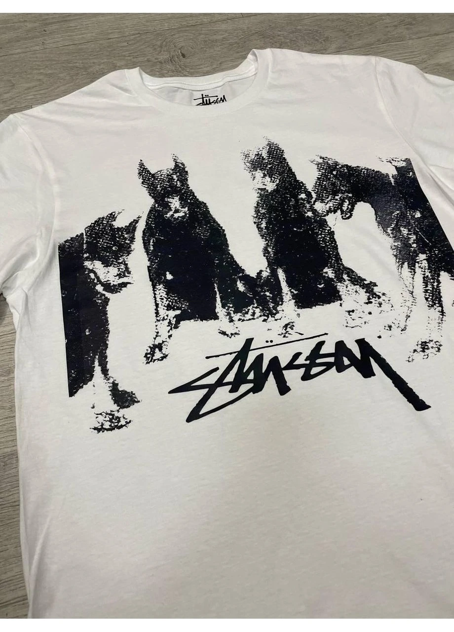 Белая мужская футболка с принтом u17 white No Brand