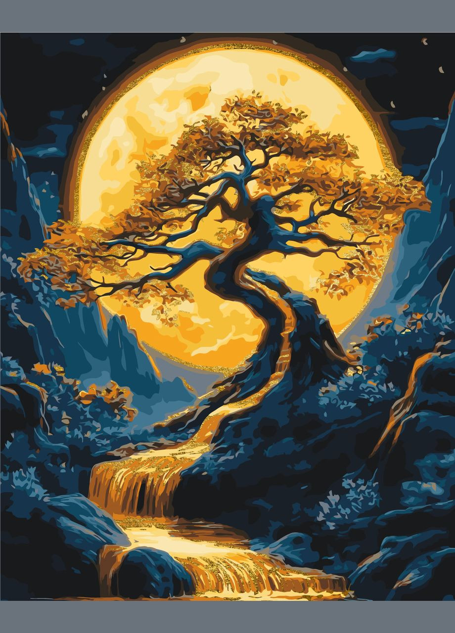 Картина по номерам Пейзаж. Дерево с красками металлик 40*50 см Оригами LW 3428 Origami (324627595)