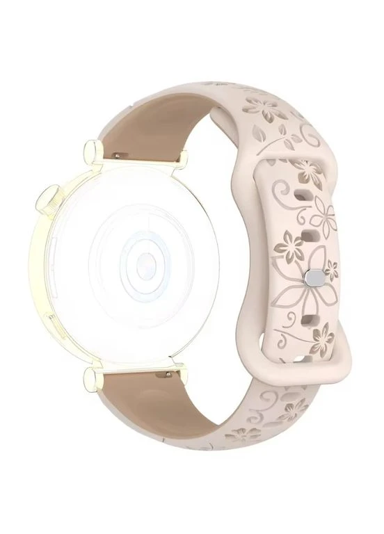 Ремінець каучуковий жіночий Flower Beige 22 мм Besta (380709575)