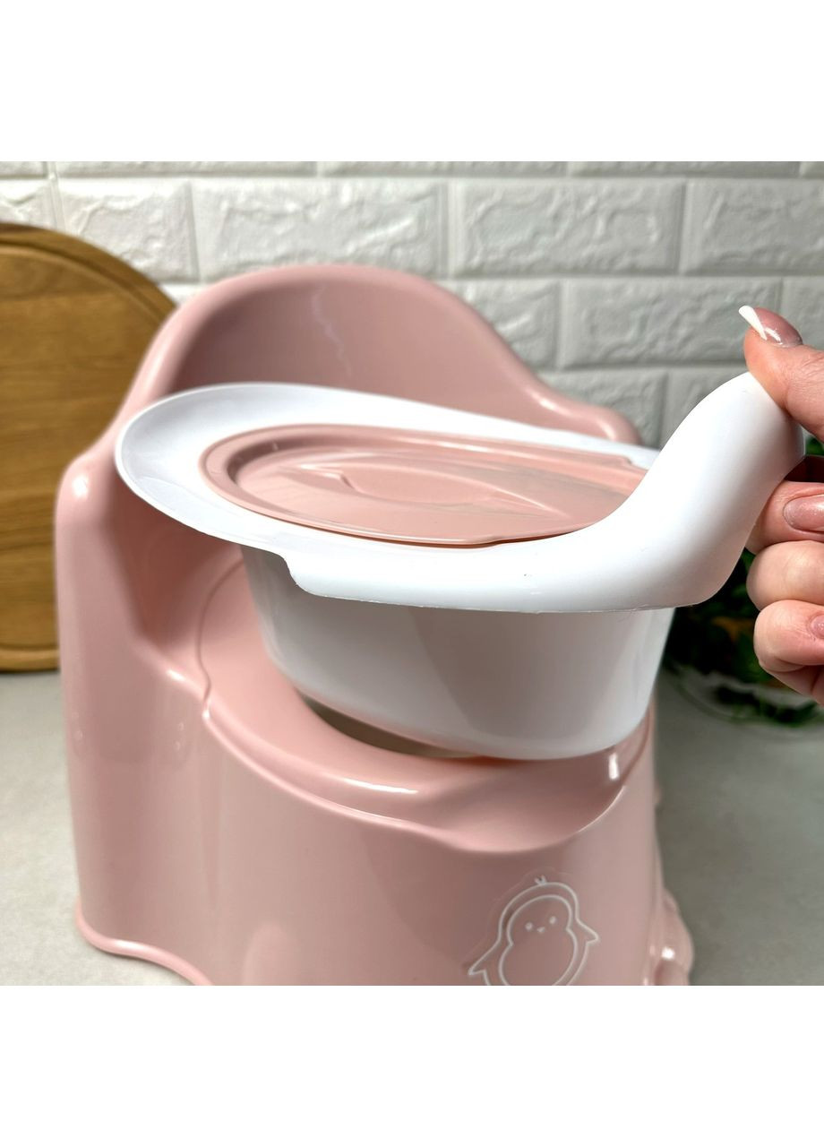 Детский горшок с высокой спинкой и крышкой Пудра, 11111 Dunya (355890522)