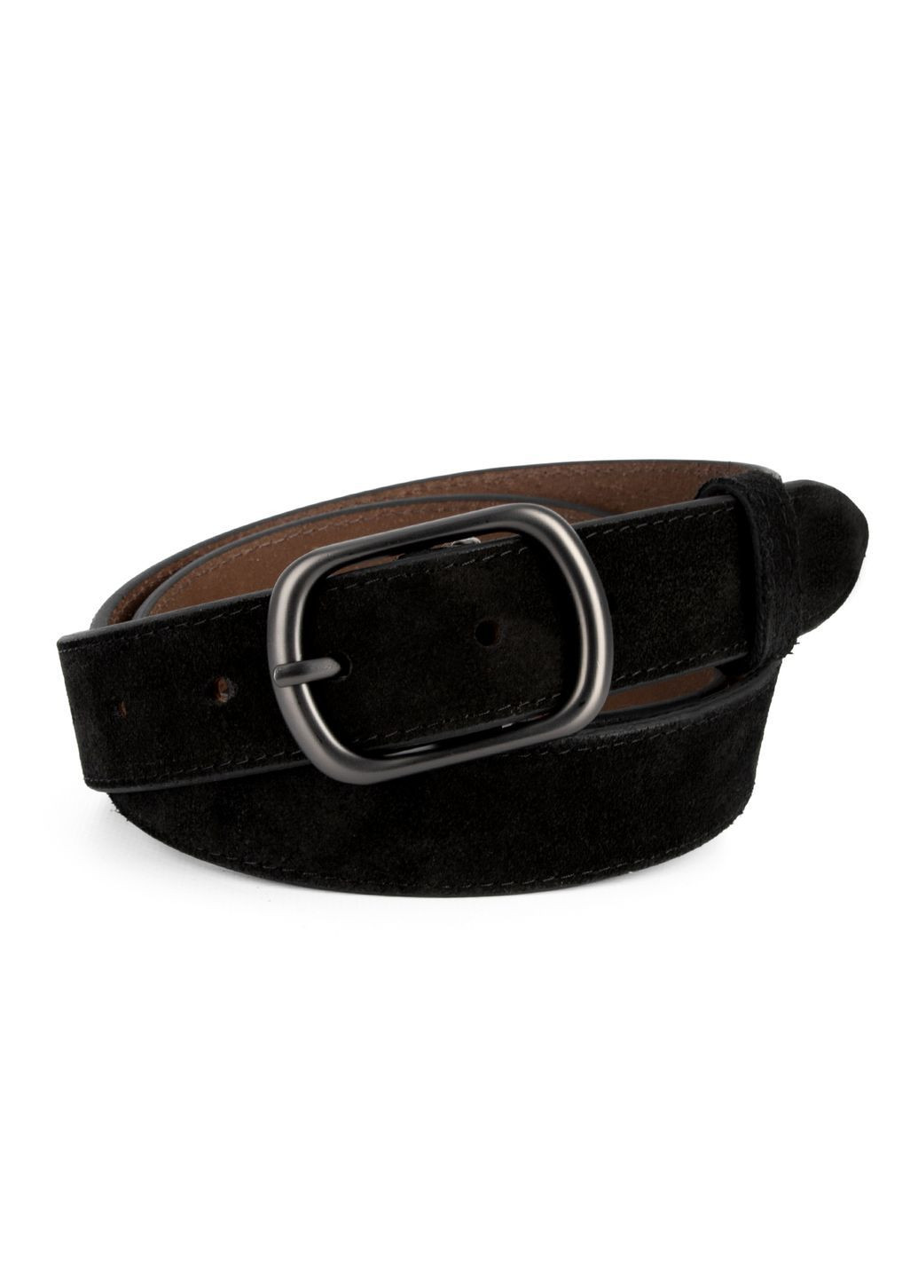 Ремінь жіночий замшевий SF-3529 чорний з темною пряжкою (125 см) SFIP (369143622)