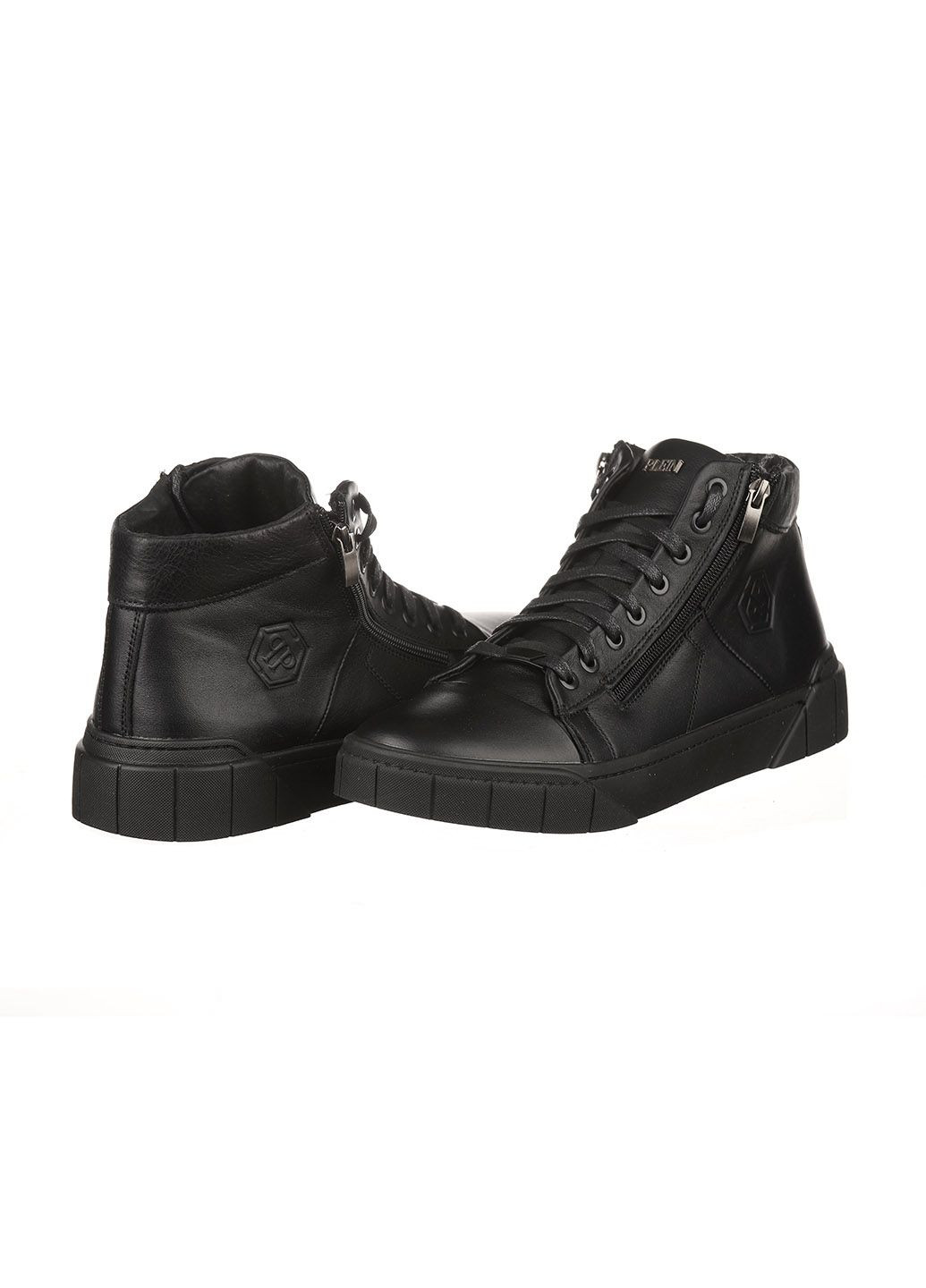 Чорні Зимовий чоловічі кросівки зі шкіри 122 Barzoni