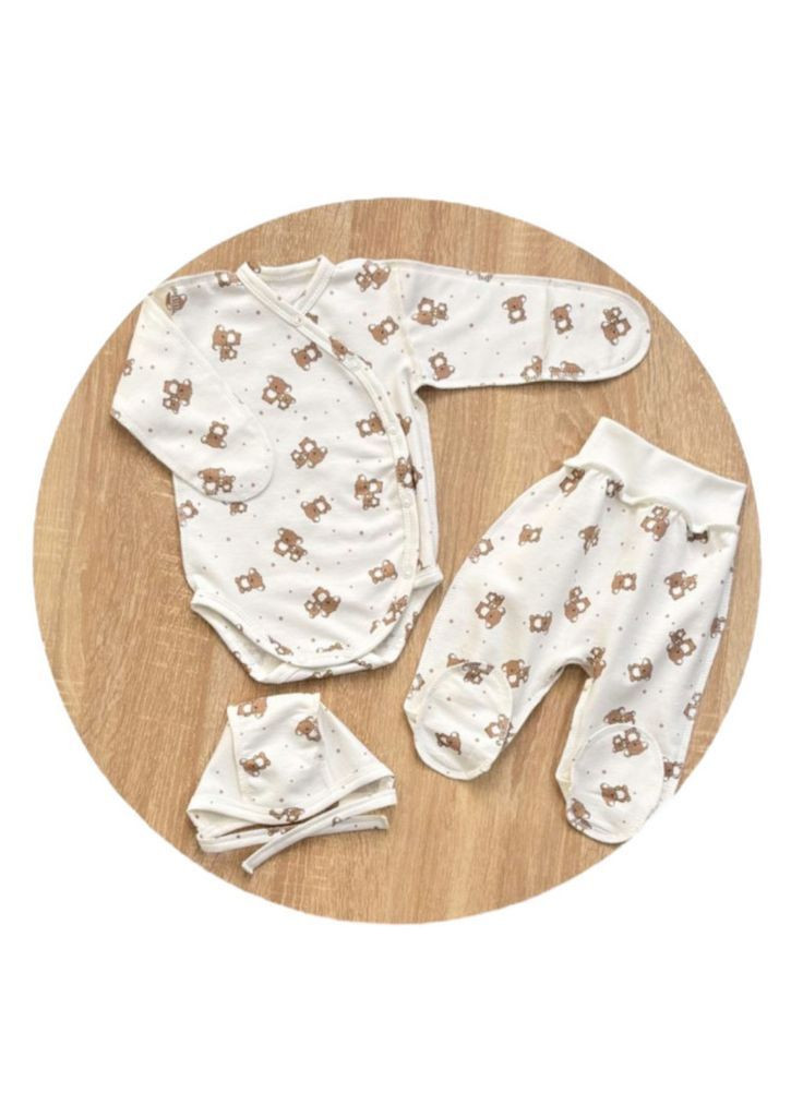 Комплект байковый: боди, ползунки и чепчик No Brand (361866365)