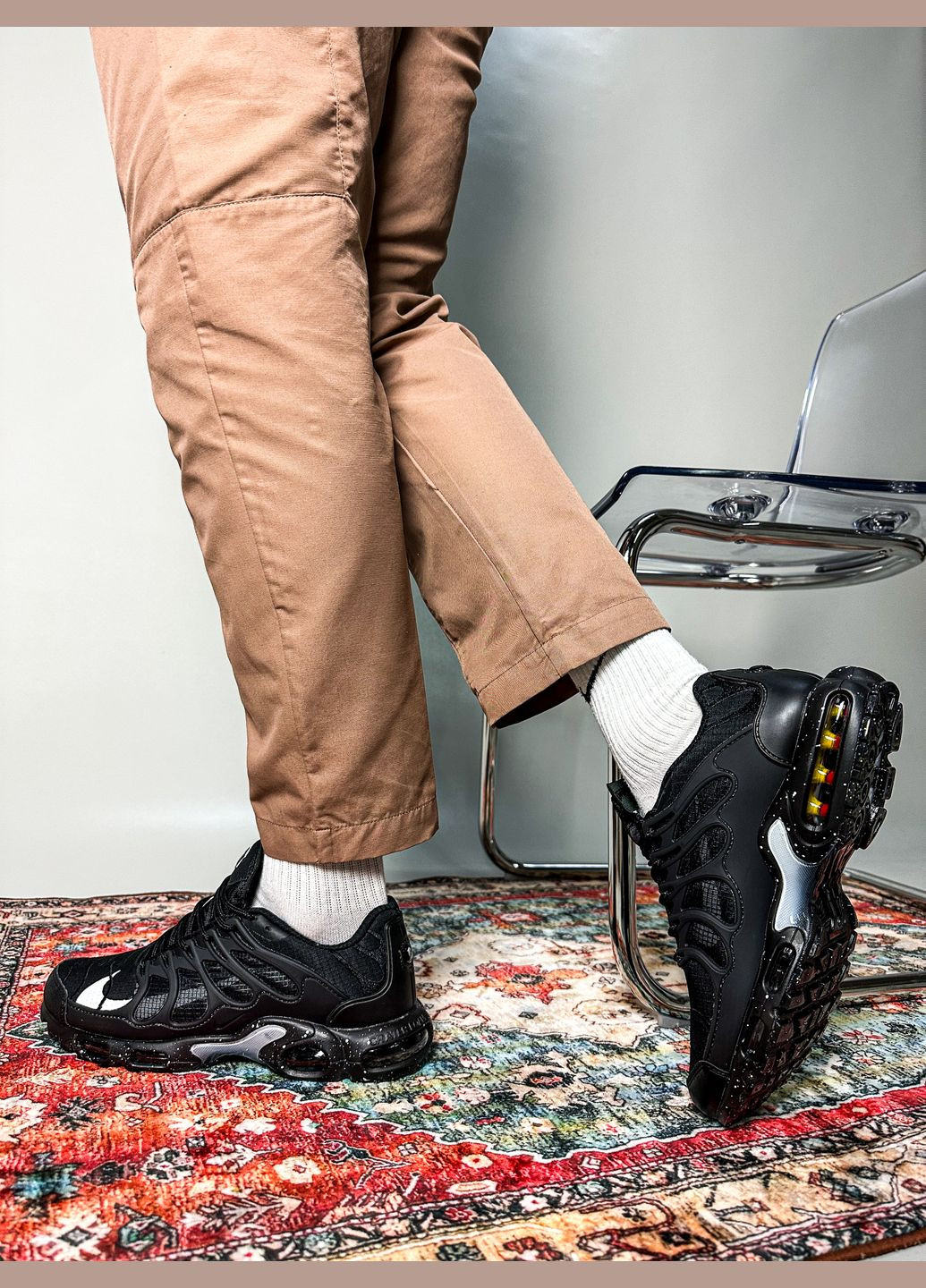 Чорні Осінні кросівки чоловічі nike air max terrascape "black metalic" | найк аір макс чорні No Brand