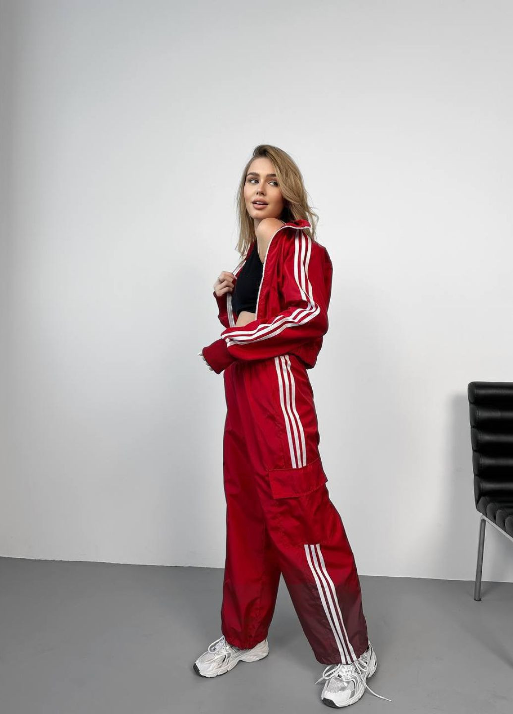 Стильный женский костюм с плащевками и брюками джогерами. Tik-Tak (322647518)