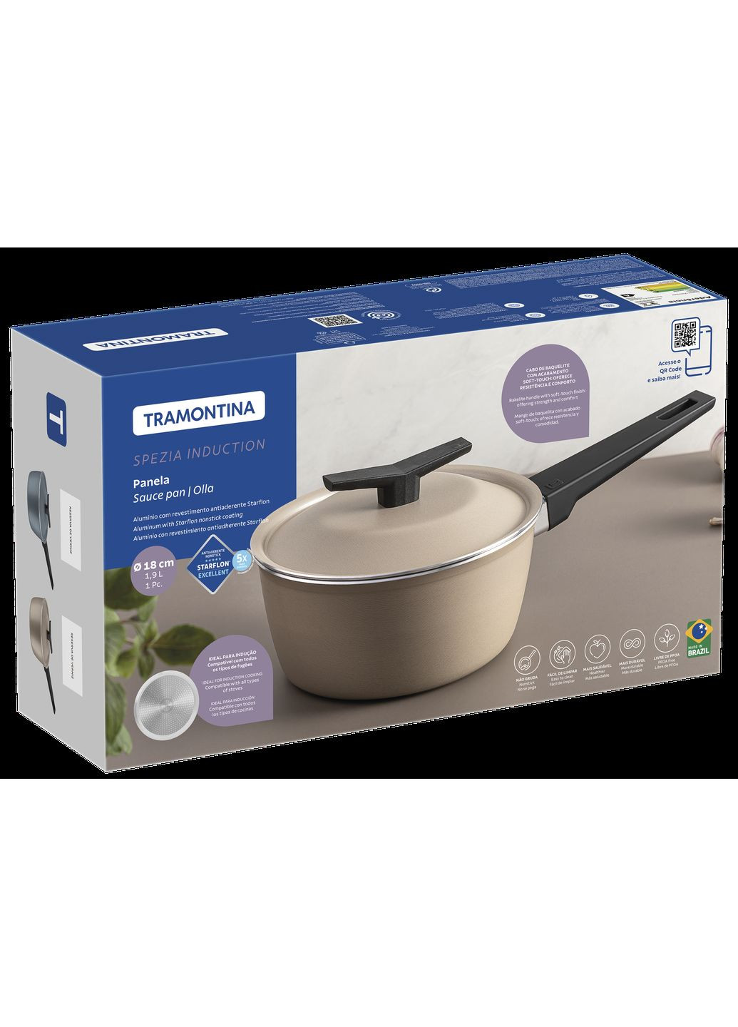 Ковш Spezia Sand (1.9 л) 18 см (7096832) Tramontina (360396062)