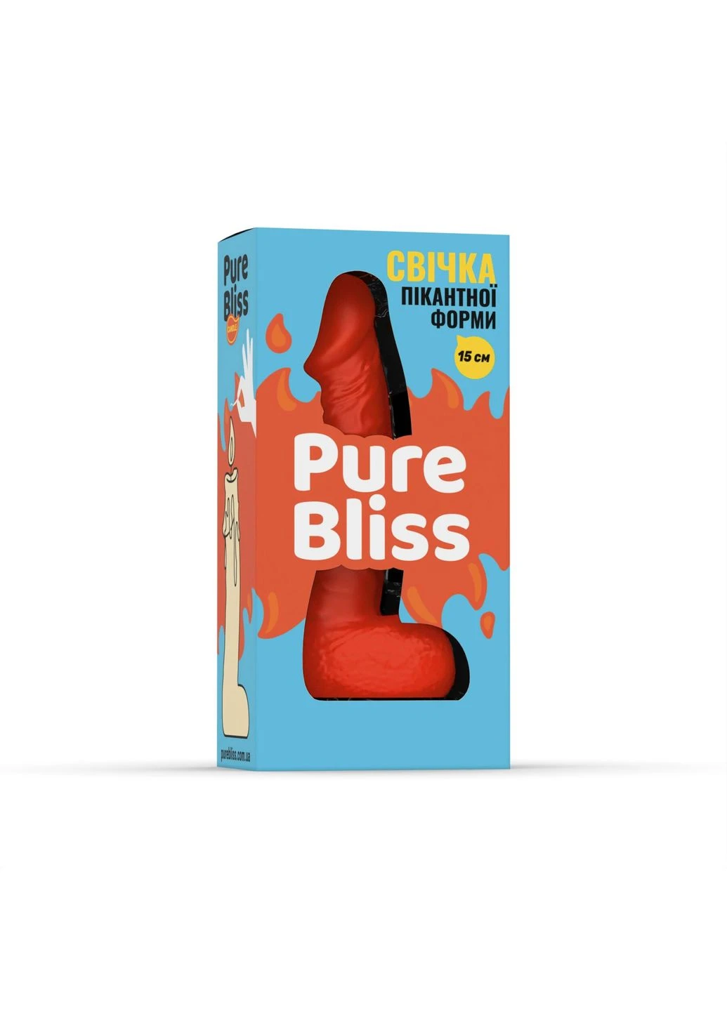 Свічка у вигляді члена MINI Orange 15 см Pure Bliss (339867207)