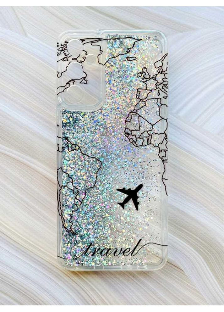 Чехол с плавающими блестками на Samsung Galaxy M34 5G:: Карта. Контур (принт 330) CASE CONTROL (360697529)