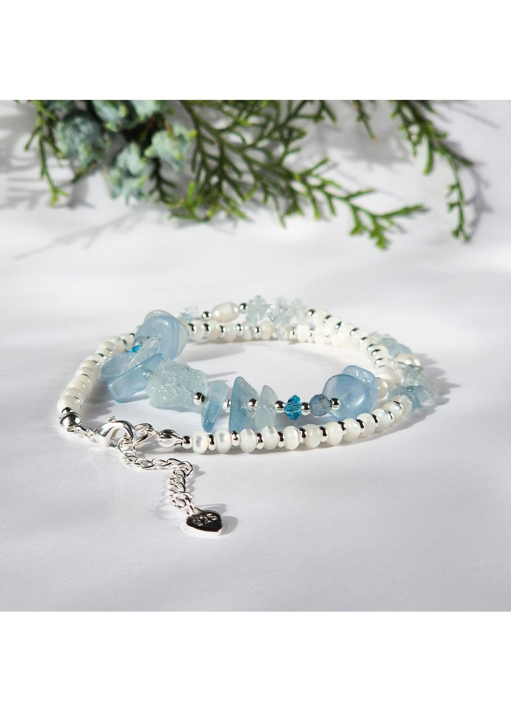 Чокер натуральный Аквамарин, Жемчуг рис, Перламутр, фур-ра гип-ный сплав цвет серебро d-11х4мм+- L-37-42см No Brand аквамарин, жемчуг (культивированный), перламутр латунь, натуральный камень, стекло серебро (362695395)