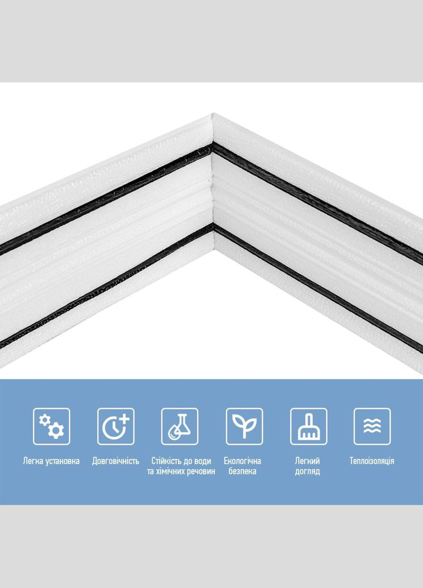 Плинтус РР самоклеящийся белый с черной полоской 2300*140*4мм (D) SW-00001810 No Brand (328579065)
