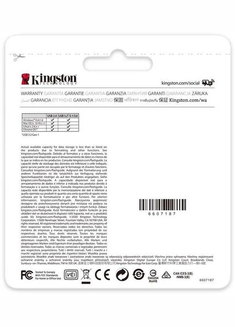 Флеш-накопитель USB3.2 256GB DataTraveler Kyson Silver/Black (DTKN/256GB) Kingston (336957090)