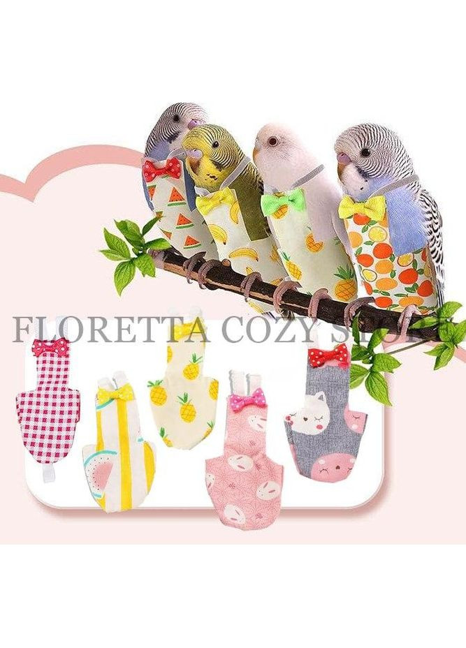 Памперсы для попугая с регулировкой бретелек, многоразовый, для волнистика, чеха, неразлучника и других, ананас. No Brand (370290324)