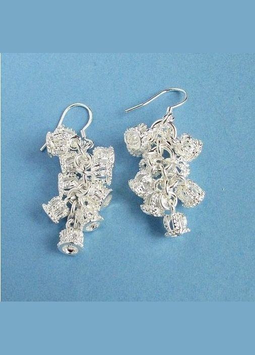 Посеребрённые серьги Гроздь корон Fashion Jewelry (336949655)