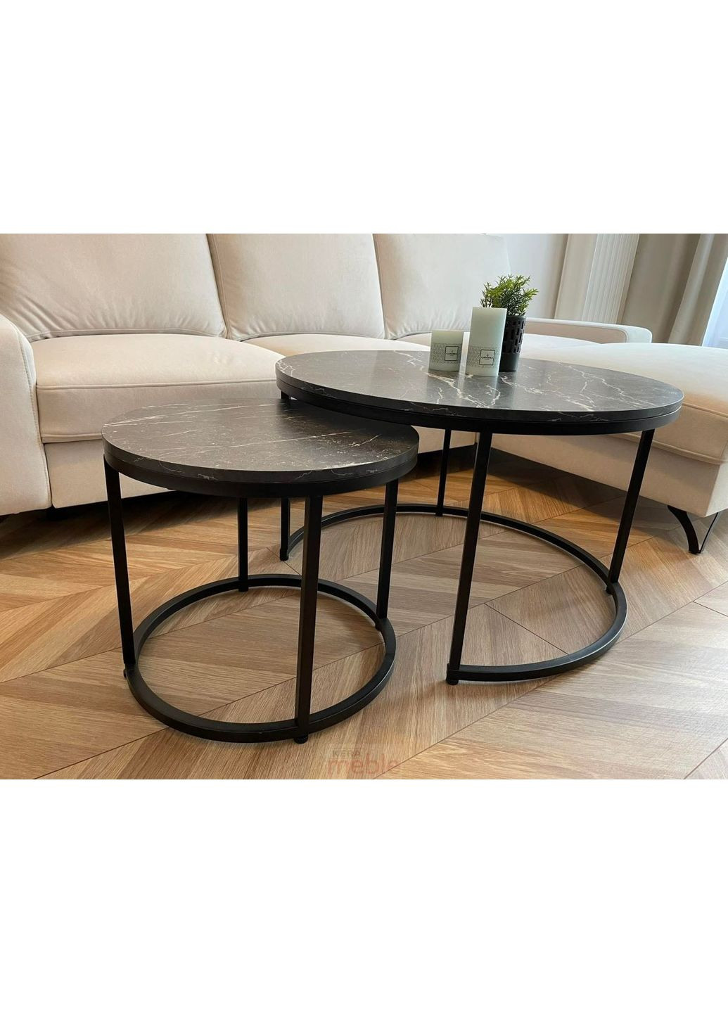 Журнальний столик DION чорний ефект мармуру/чорний (комплект) DIONCMAC Signal (372178082)