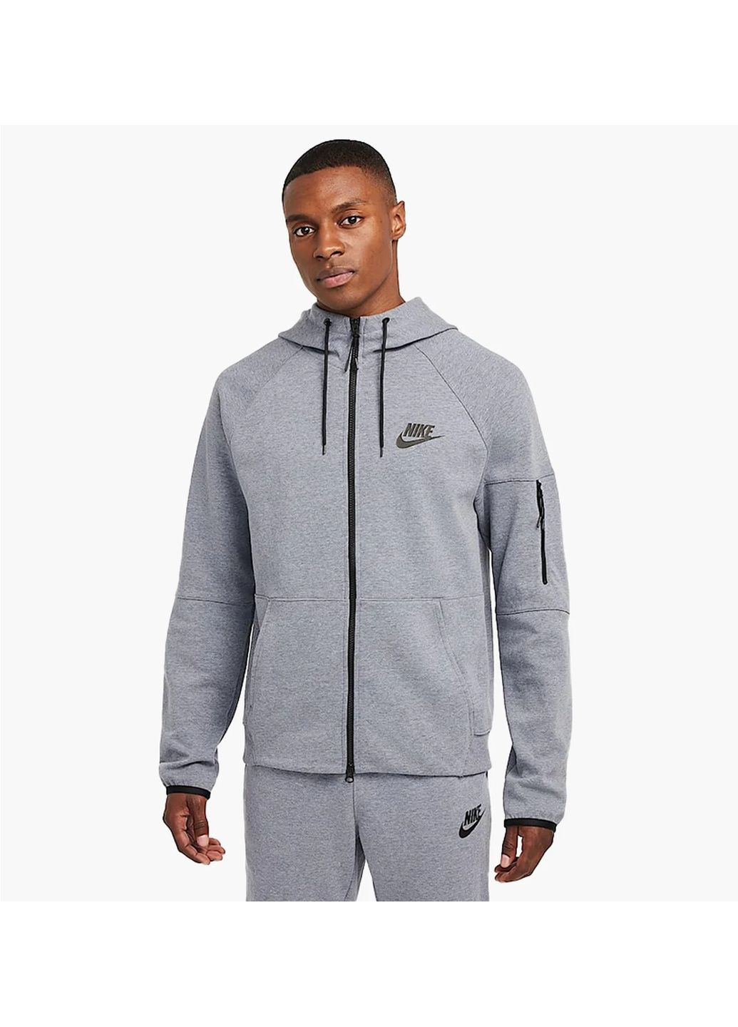 Толстовка чоловіча Sportswear Tech Fleece Essential Full Zip Grey Nike (364837091)