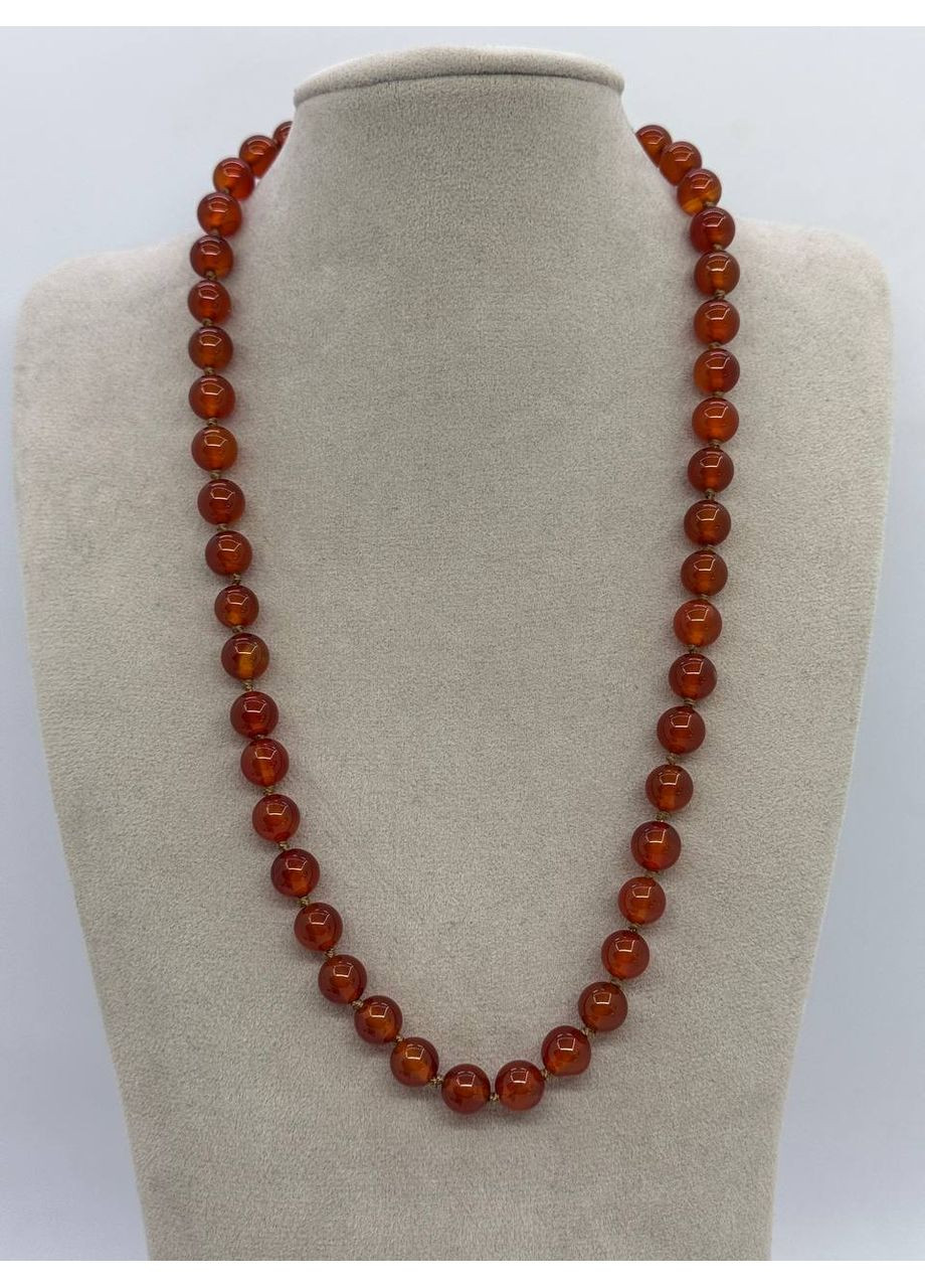 Ожерелье из сердолика 8 мм 46 см Красный No Brand (350633890)