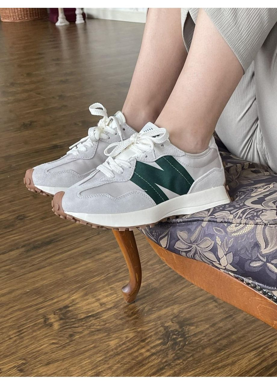 КРОСІВКИ ЖІНОЧІ NEW BALANCE 327 BEIGE GREEN V2 НЬЮ БЕЛАНС 327 No Brand сірі демісезони (367176984)