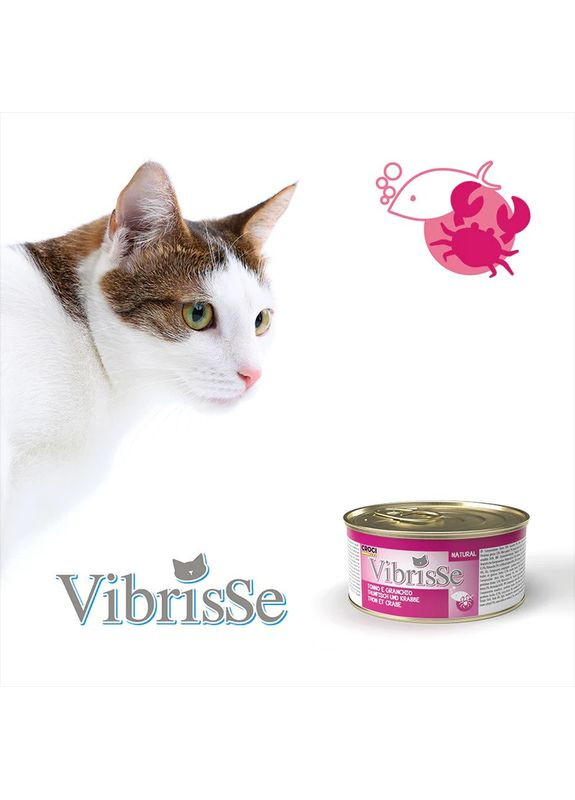 Консерва для кошек с тунцем и крабом, 140 г (*) Vibrisse (355343759)