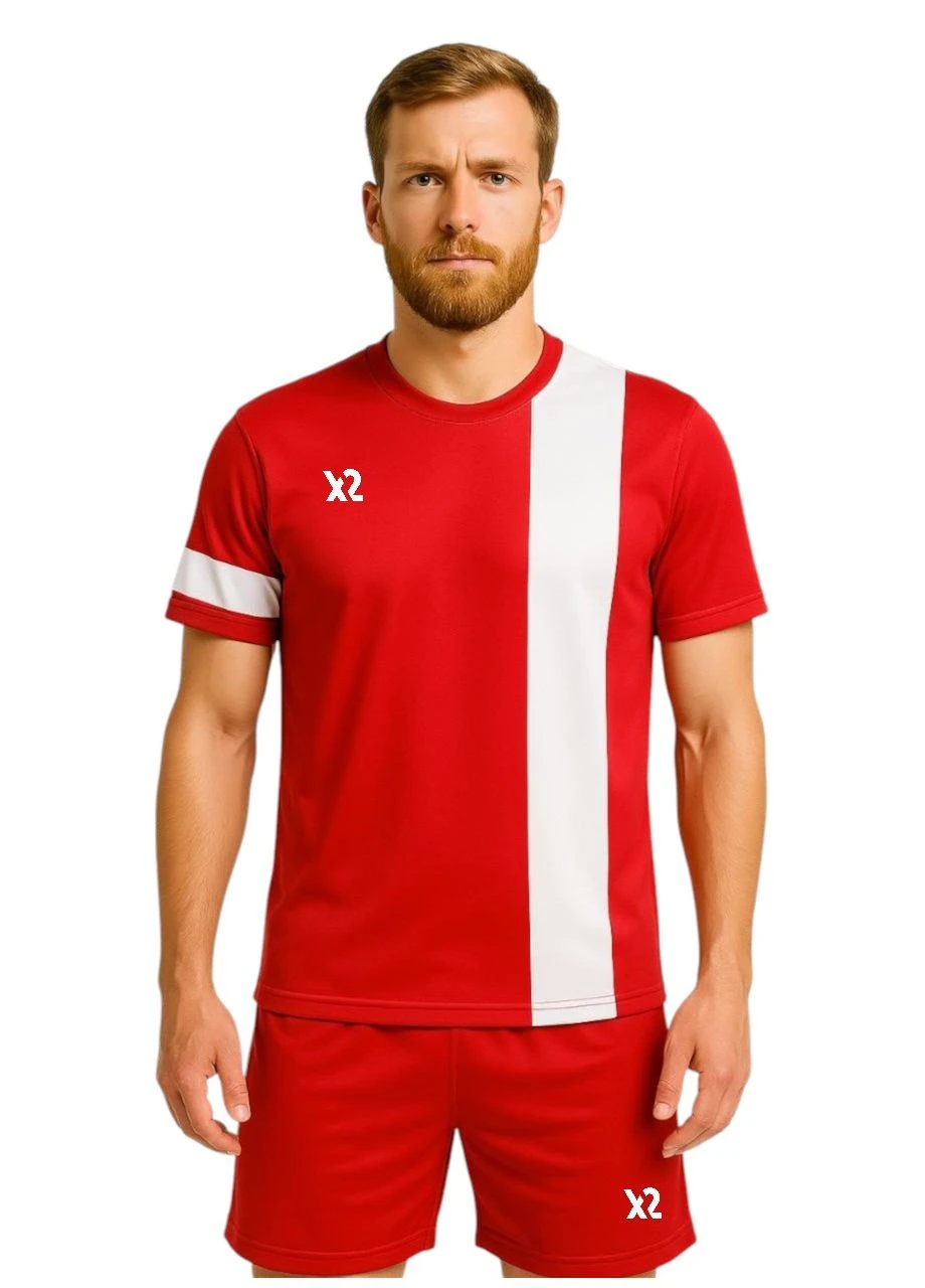 Футбольна форма X2 League червоно-біла (футболка+шорти), розмір No Brand (398349927)