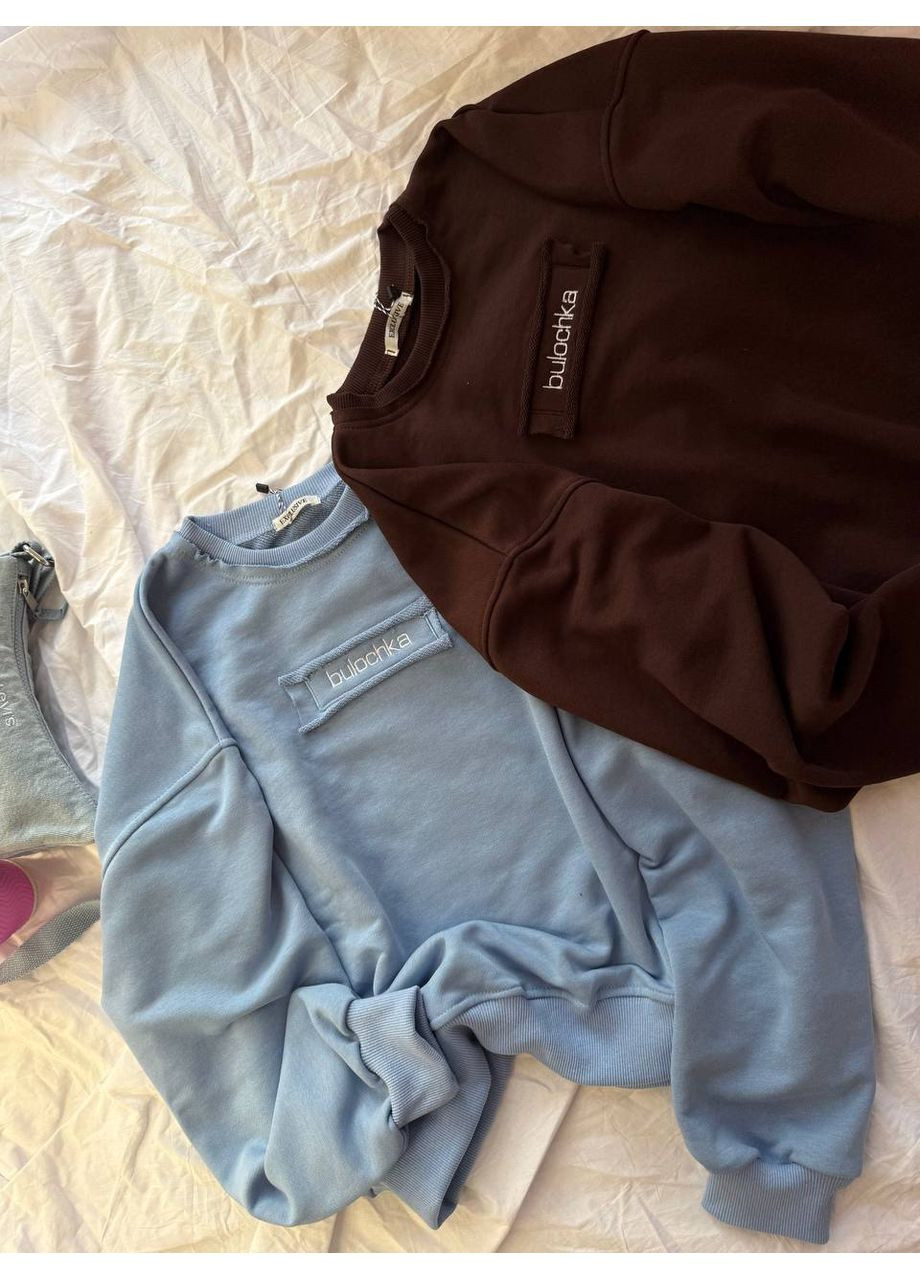 Блакитний жіночий світшот bulochka Україна (352475310)