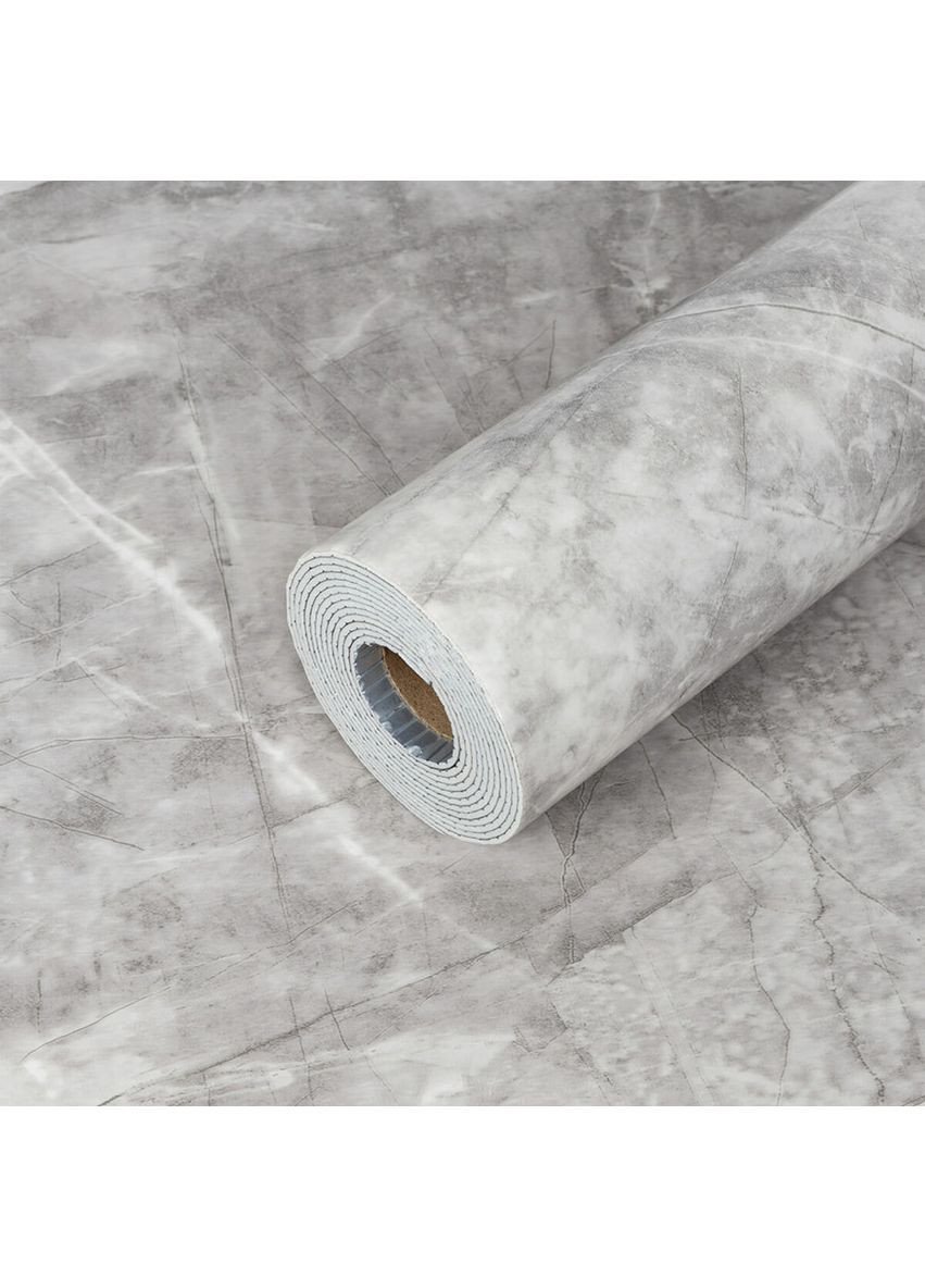 Самоклеюча стінова PET плитка у рулоні 600х3000х2мм Сірий матовий мрамур StickerWall-SW-00003240 Sticker Wall (370563871)