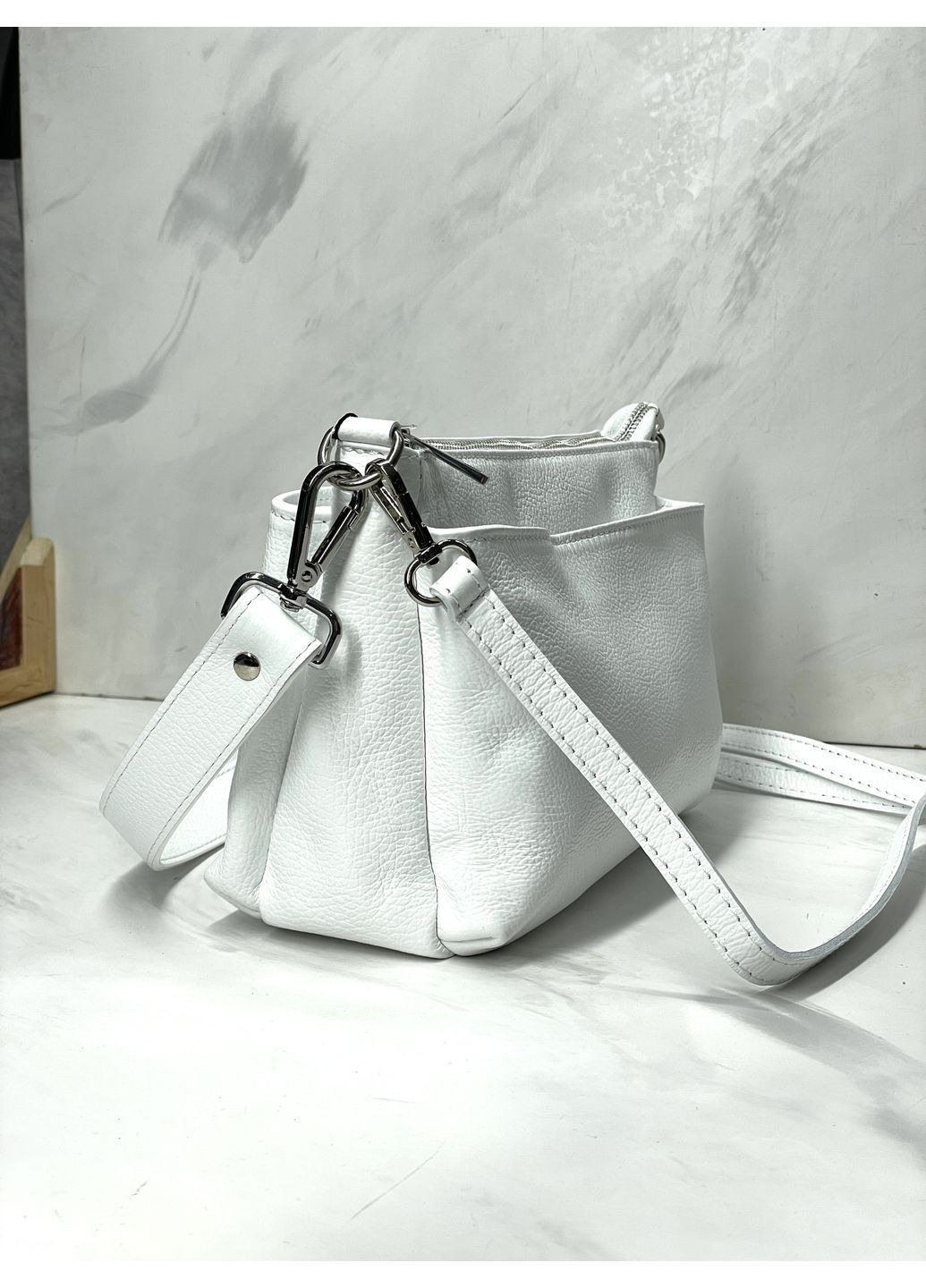 Сумка шкіряна жіноча Італія – 3 відділення, короткий і довгий ремінець, кросбоді Virginia Conti Кросбоді (368706777)