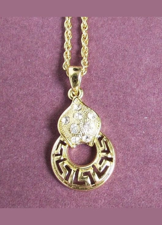 Позолочена підвіска на ланцюгу - кулон у стразах, 1661 Fashion Jewelry (336950300)