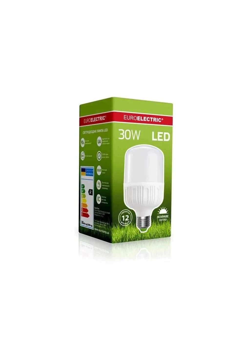Лампа світлодіодна 30W E27 4000K надпотужна Plastic (40) (1656487) Euroelectric (380586864)