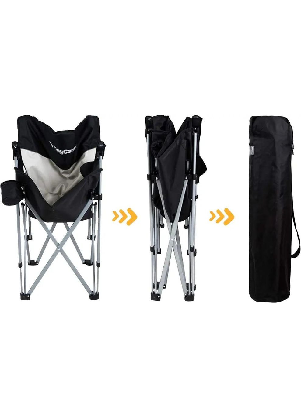 Стілець розкладаний Comfort Black/Mediumgrey KingCamp (356504627)