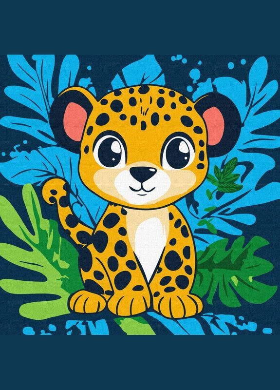 Картина за номерами Веселий леопард ©art_selena_ua 30х30 KHO1271 Ідейка (338255406)