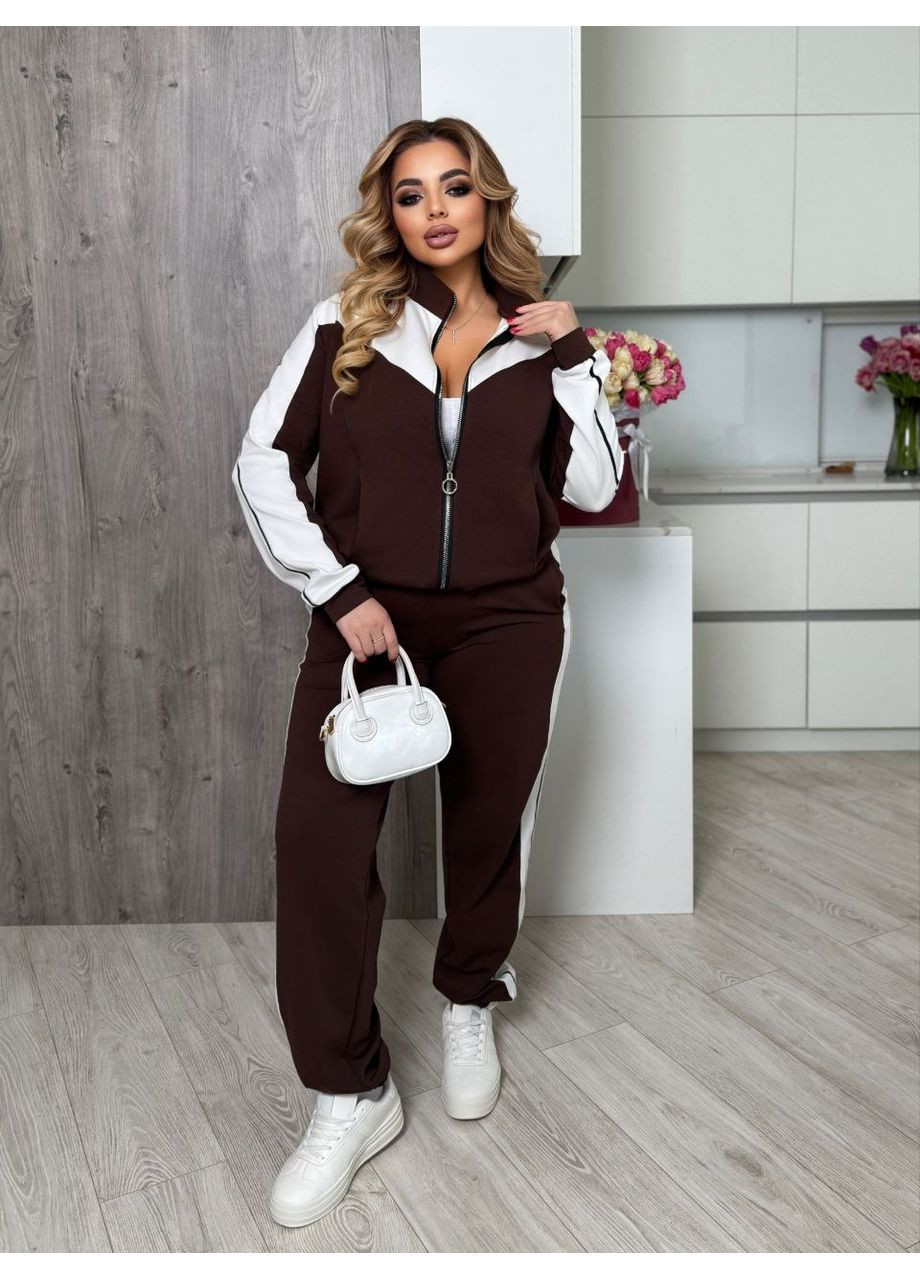 Женский спортивный костюм с вышивкой, модель 027 DK/DL Мода без кордонів (355076574)