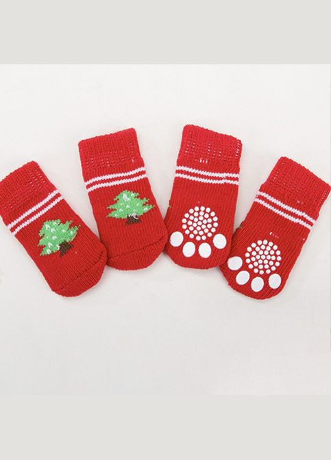 Носки для собак Pet Style "Ёлка" Красные 2 No Brand - (323233286)