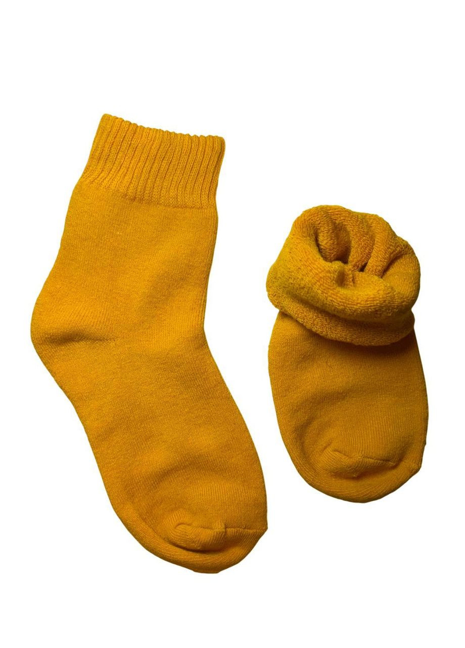 Жовті шкарпетки жіночі високі, махрові та теплі, однотонні 35-40р. жовті (335868473)