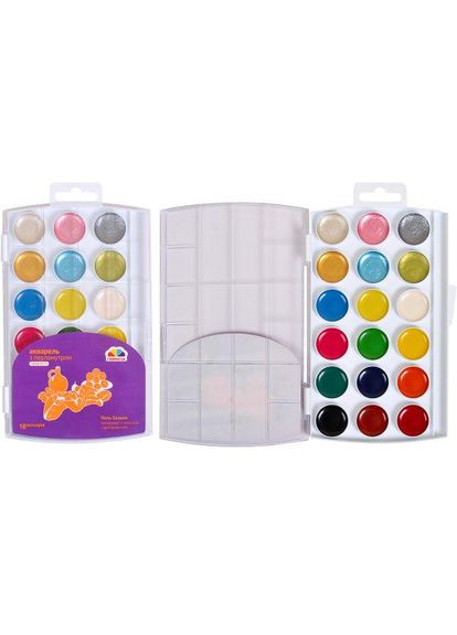 Акварель, 12+6 цветов, перламутровая "Творчество" 400112 4820219213109 Гамма (331110935)