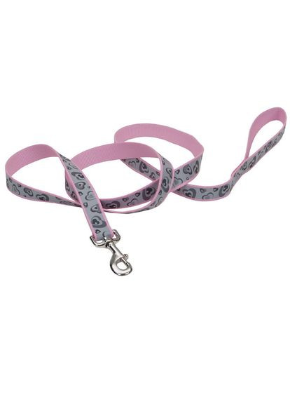Світловідбивний повідець для собак Lazer Brite Reflective Leash 2.5 см х 1.8 м сердечка Рожевий Coastal (322124739)