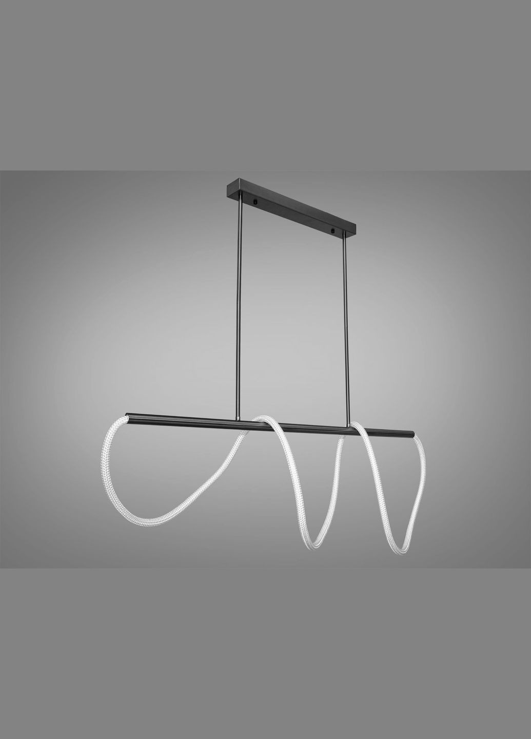 Люстра металева чорний хром LED 32Вт білий плафон-шнур 120х150 см Diasha (301347290)