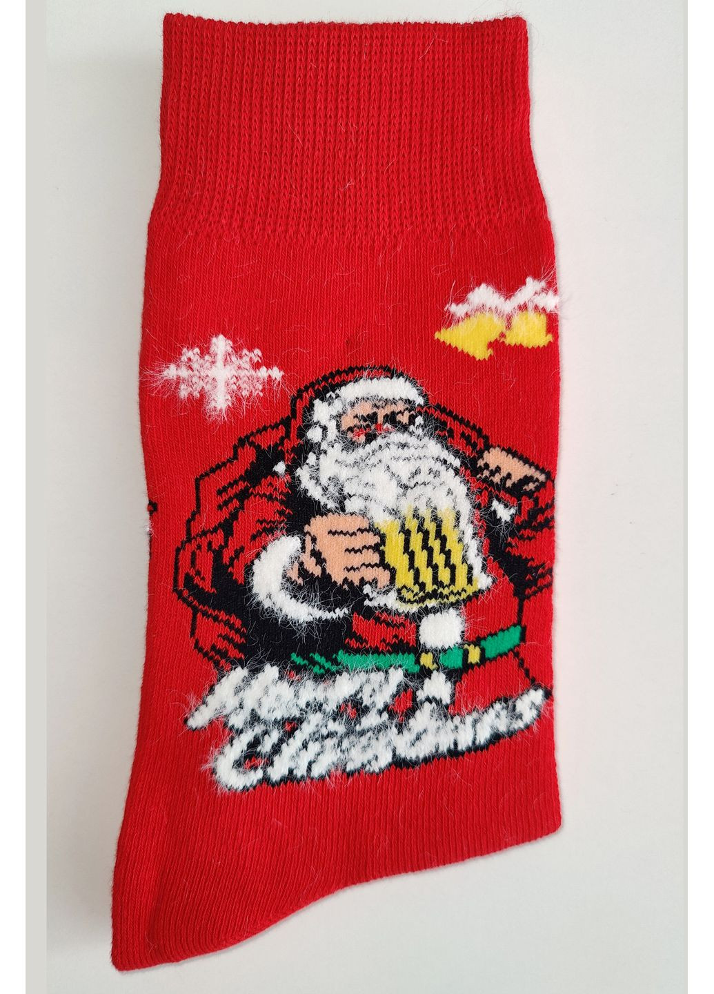 Червоні шкарпетки чоловічі махрові з новорічним принтом sfv9293 Aura.Via (351892444)