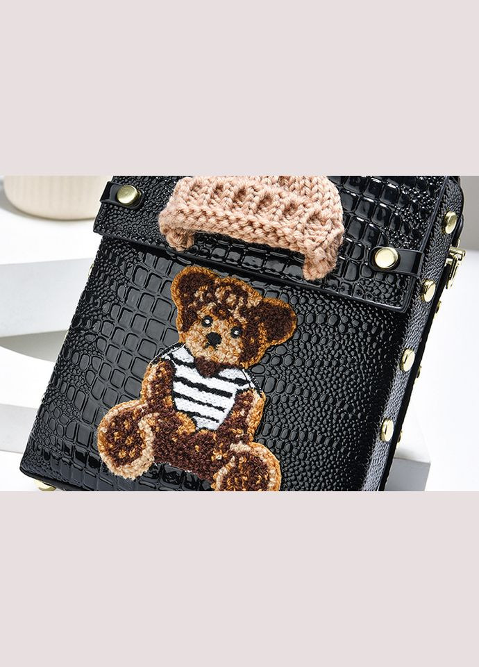 Дитяча міні сумочка з ведмедиком під рептилію Бежевий No Brand (301594277)