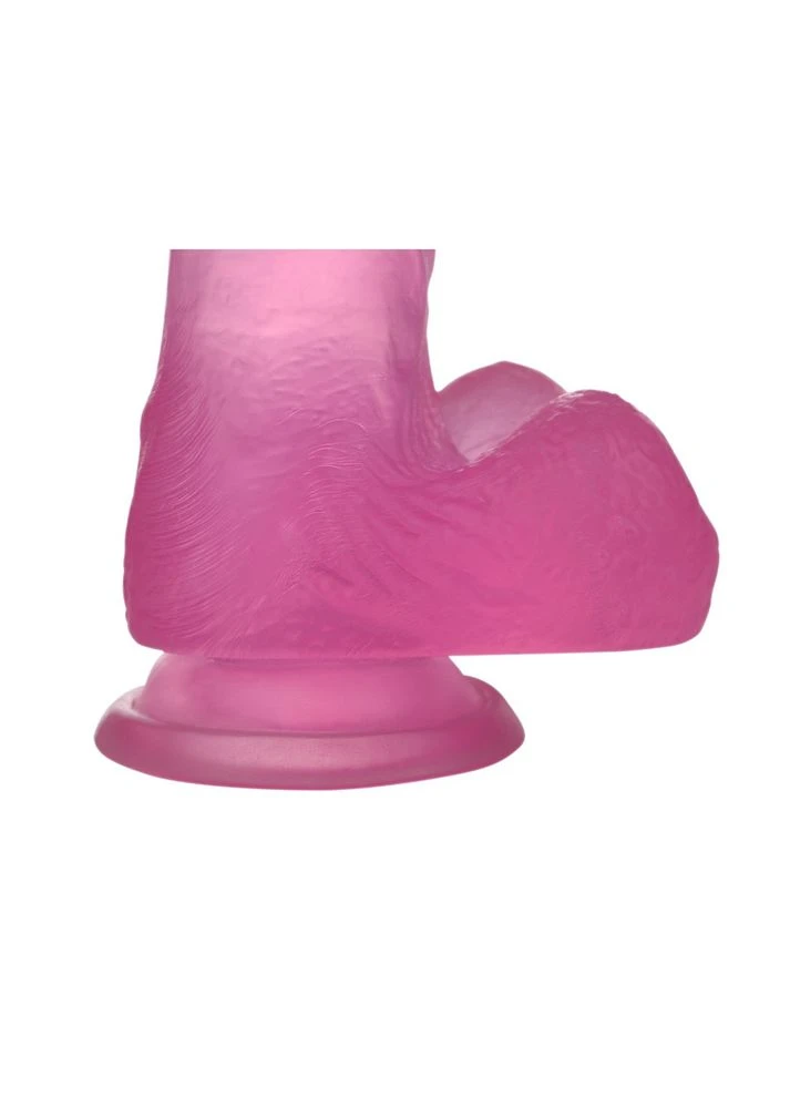 Фалоімітатор з мошонкою - Jelly Studs Crystal Dildo Medium 7" Pink Lovetoy (386468176)