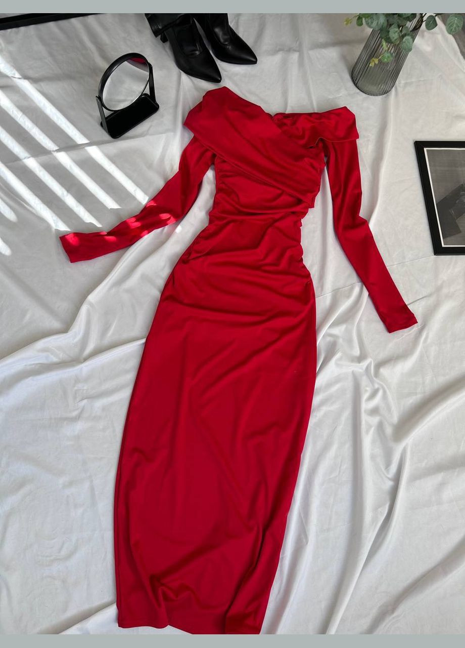 Червона вечірня сукня футляр No Brand однотонна