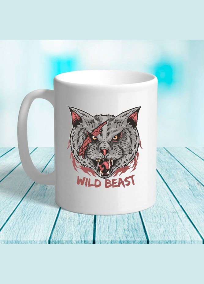 Білий кухоль (чашка) з принтом "Wild beast" Кавун Чашка (316114391)