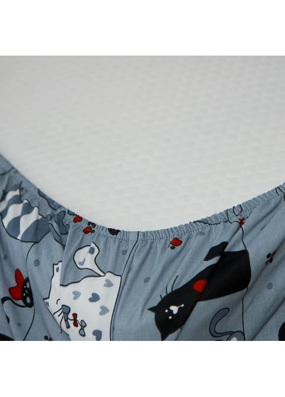 Простирадло на резинці Бязь Gold Люкс 100х200х20 см (MS-850002066) Moon&Star Feline Fun (386596039)