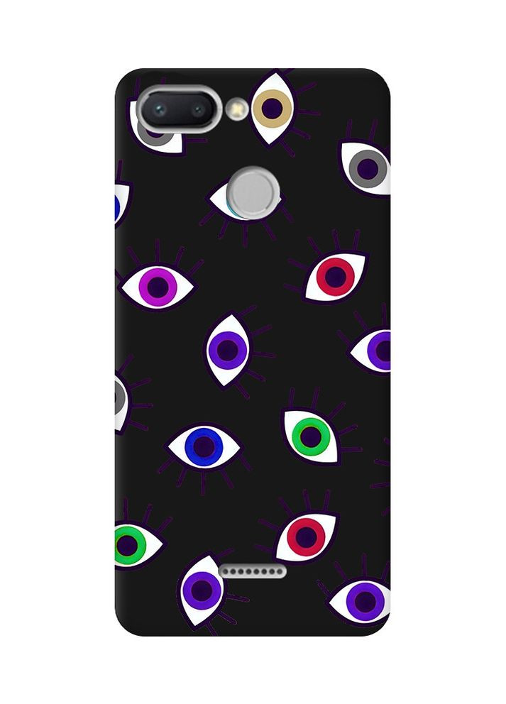 Матовий чорний чохол на Xiaomi Redmi 6:: Різнокольорові очі (принт 336) Creative (360669976)