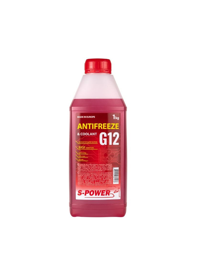Охолоджуюча рідина SPOWER G12 RED (1 л) антифриз червоний (41044) S-power (294335664)
