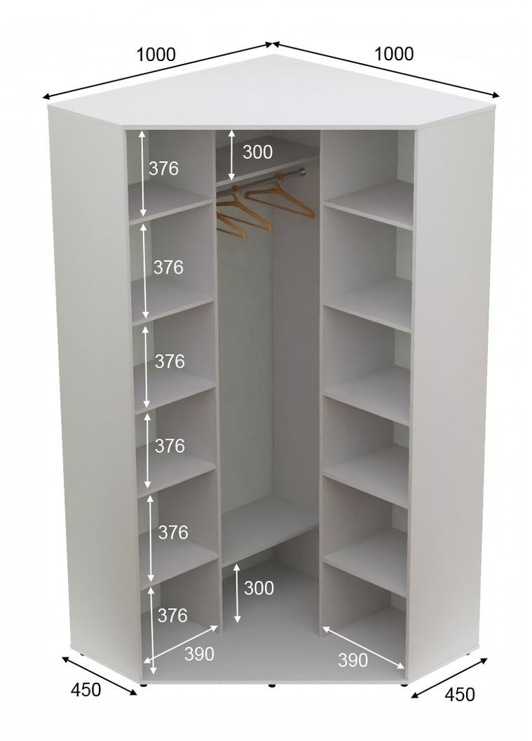 Шафа-купе дводверна кутова 100*100*220 Білий ДСП/Дзеркало з піскострумним малюнком Угол-1 Алекса (360471171)