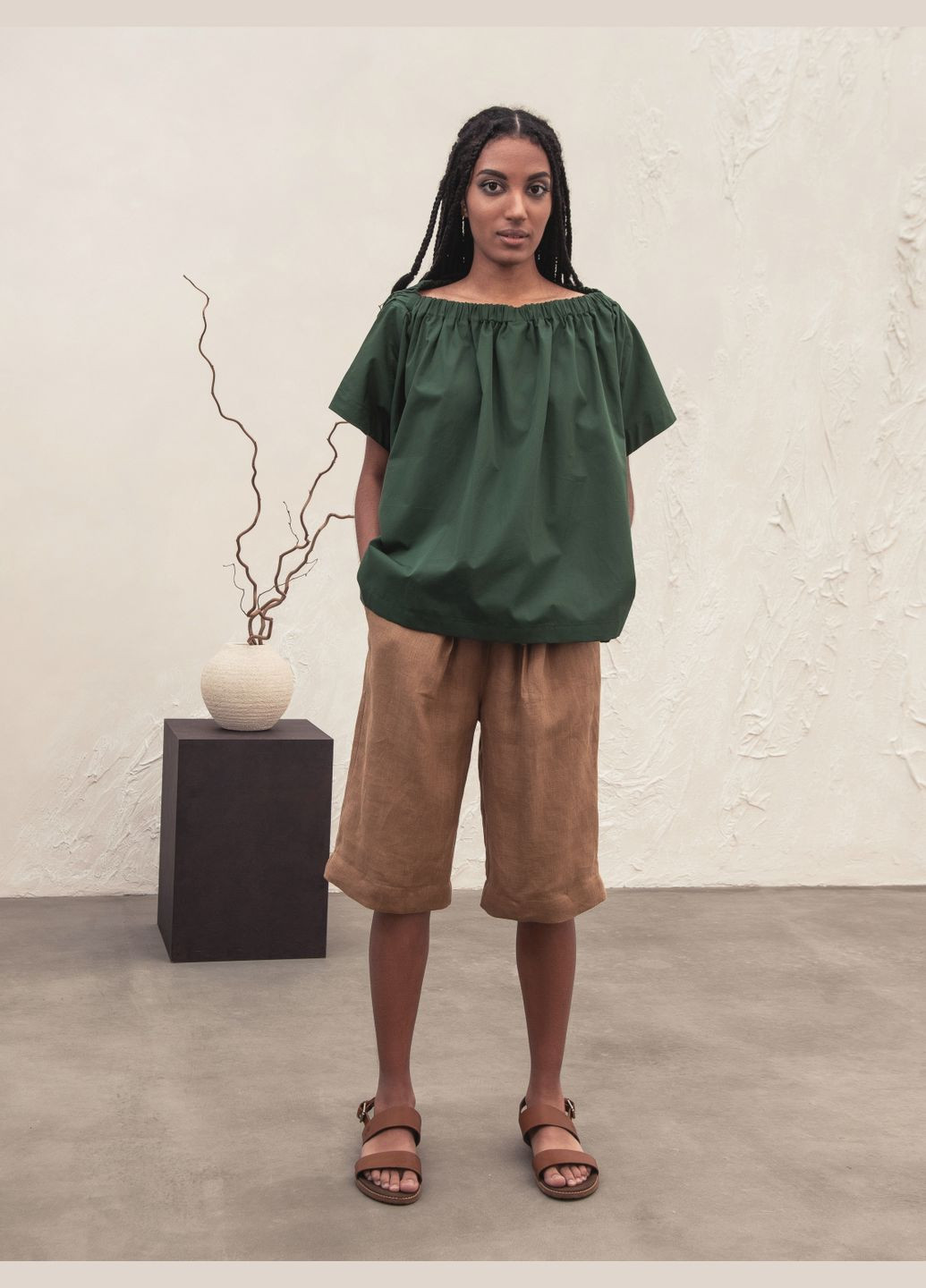 Літній бавовняний топ oversize з еластичною горловиною HankaKohana Linda (323143539)