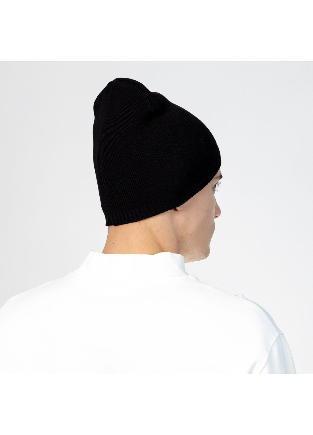 Шапка бини мужская хлопок черная CLOVIS 256-583 LuckyLOOK 256-583M (322789318)